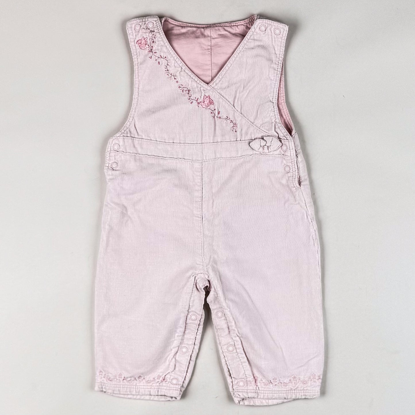 Corduroy Overalls with Embroidery