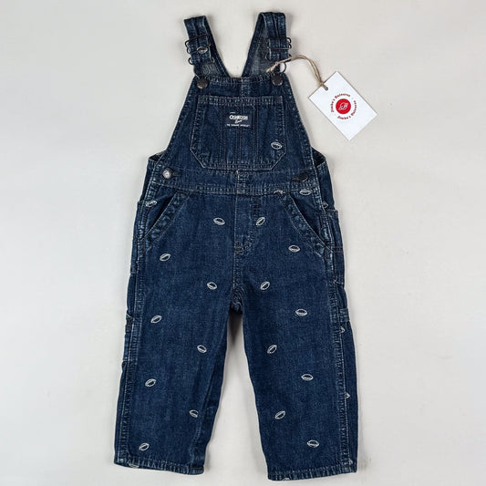 OshKosh Overalls with Embroidered American Footballs