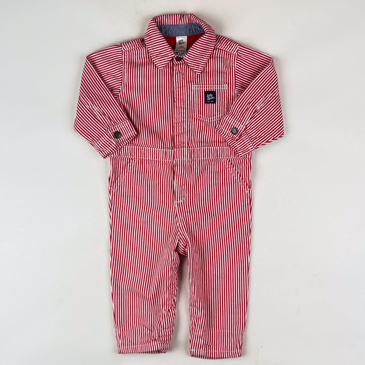 Red OshKosh Hickory Stripe Boilersuit