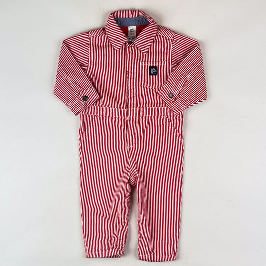 Red OshKosh Hickory Stripe Boilersuit