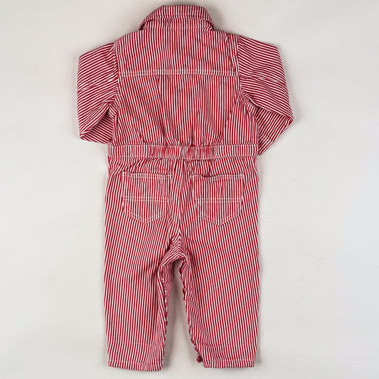 Red OshKosh Hickory Stripe Boilersuit