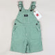 Green OshKosh Hickory Stripe Shortalls