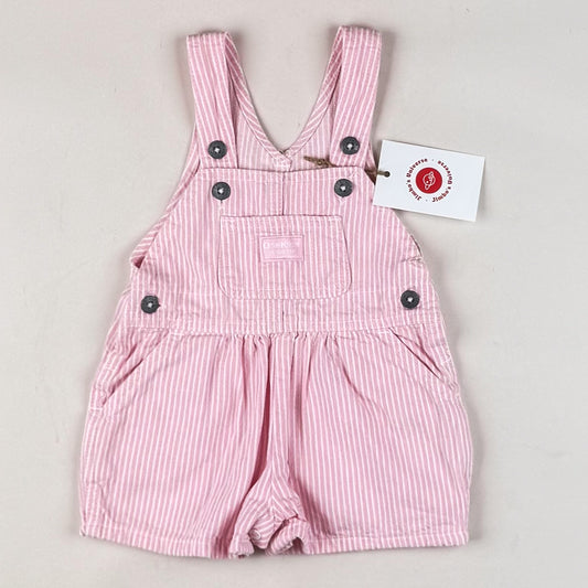 Pink Vintage OshKosh Hickory Stripe Shortalls