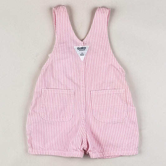 Pink Vintage OshKosh Hickory Stripe Shortalls