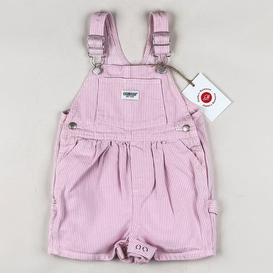 Pink Vintage OshKosh Hickory Stripe Shortalls
