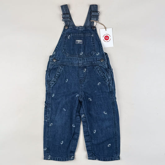 OshKosh Overalls with Embroidered American Footballs