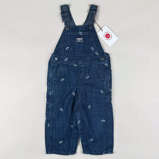 OshKosh Overalls with Embroidered American Footballs