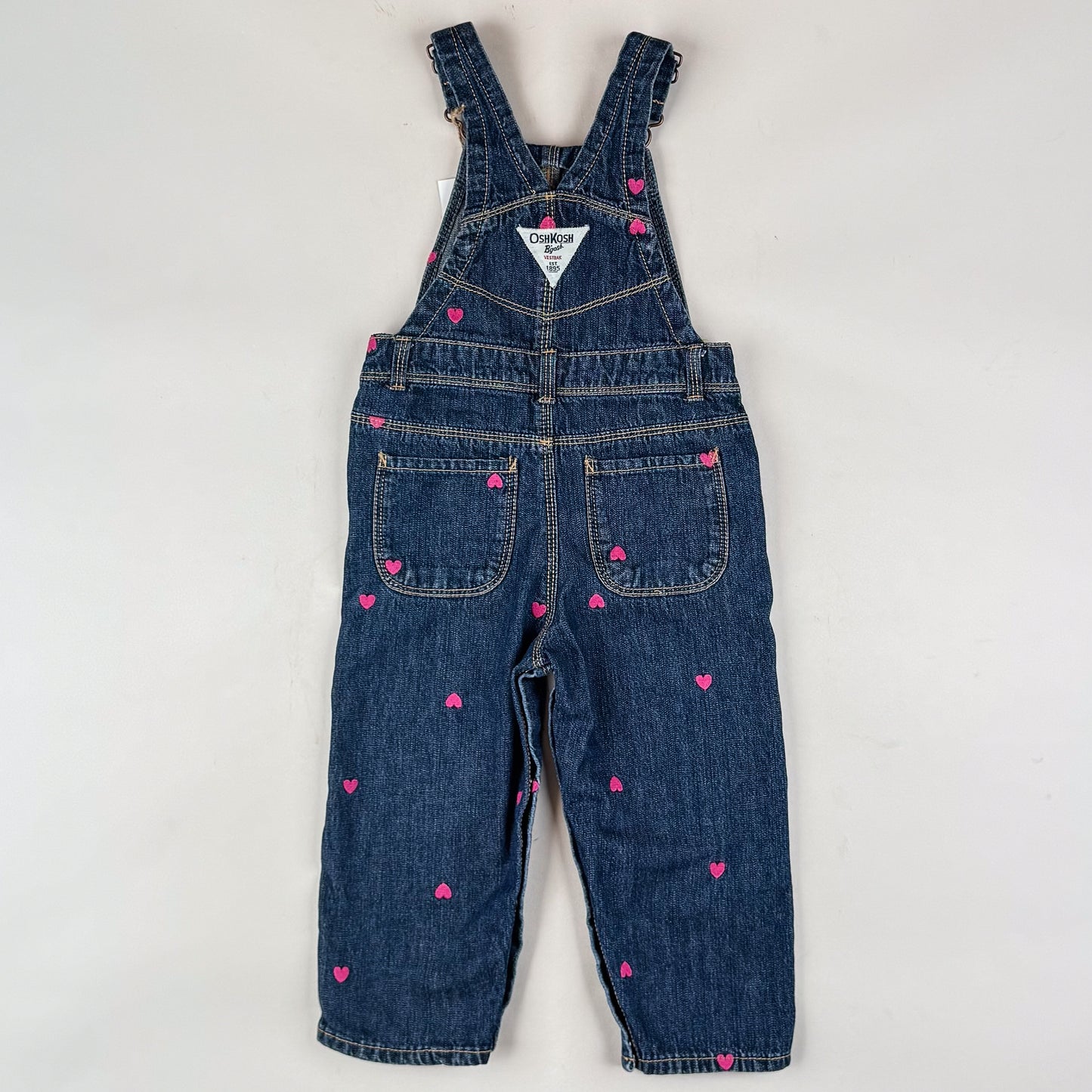 OshKosh Overalls with Embroidered Hearts