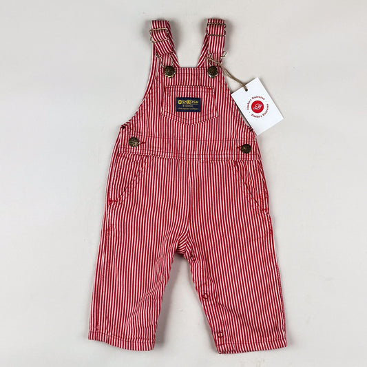 Red Vintage OshKosh Hickory Stripe Overalls
