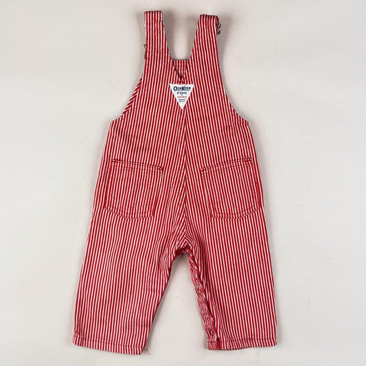 Red Vintage OshKosh Hickory Stripe Overalls