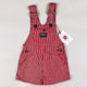 Red Vintage OshKosh Hickory Stripe Shortalls