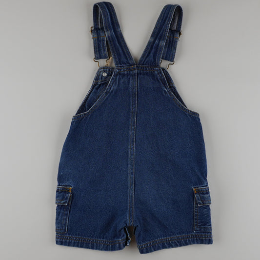 Vintage Denim Shortalls with Embroidery