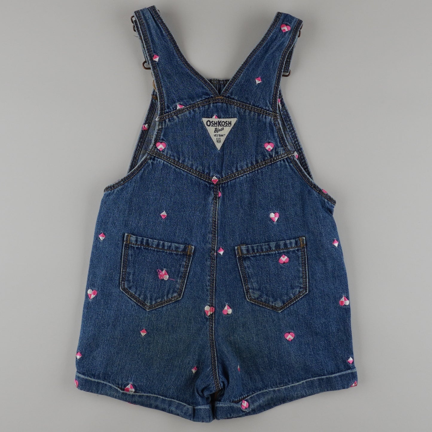 OshKosh Shortalls with Embroidered Hearts