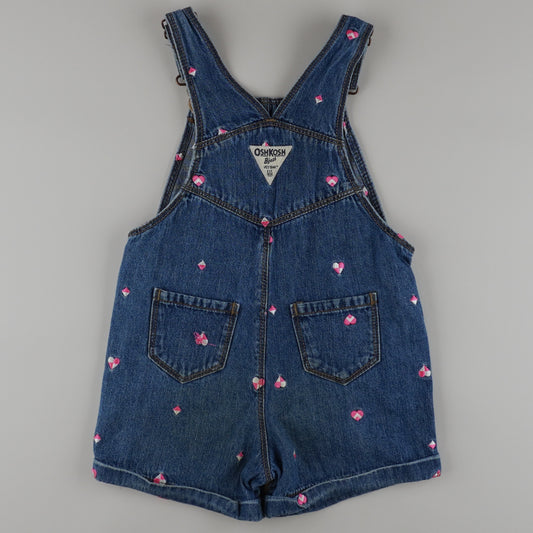 OshKosh Shortalls with Embroidered Hearts