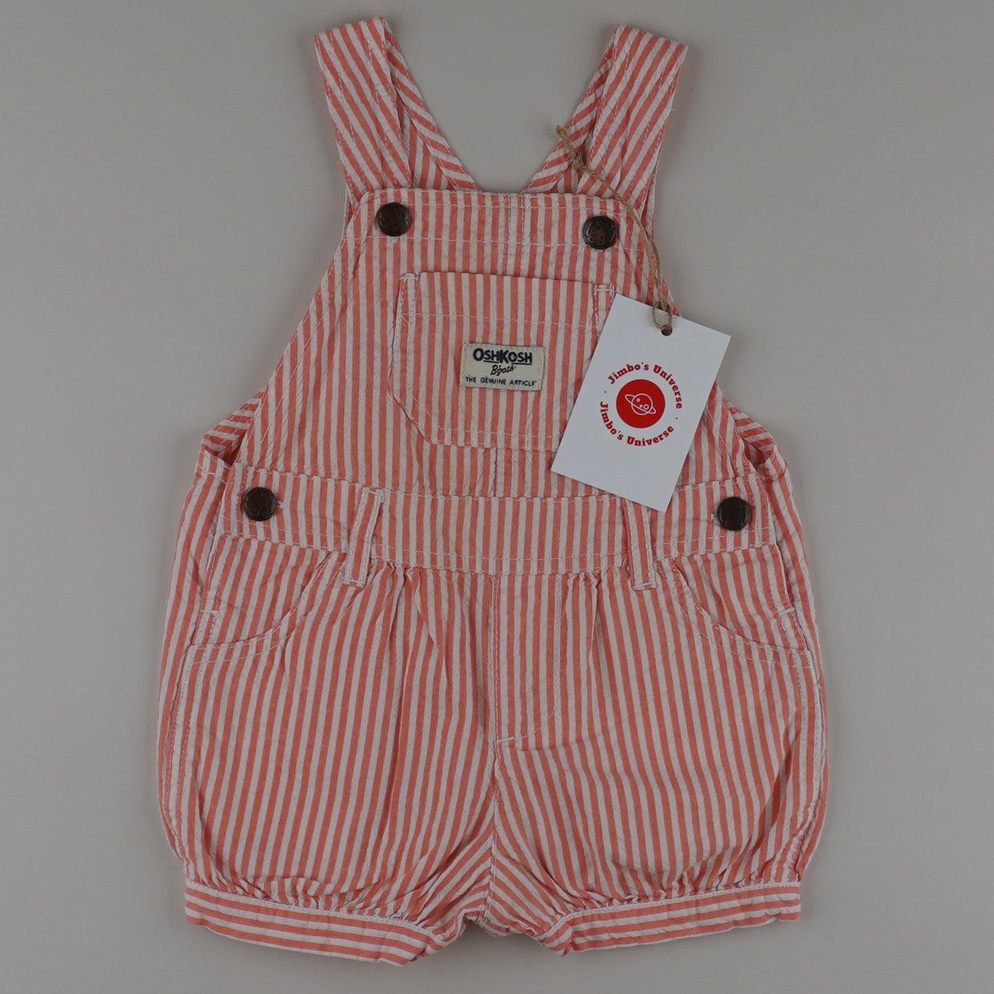 Pink OshKosh Hickory Stripe Shortalls