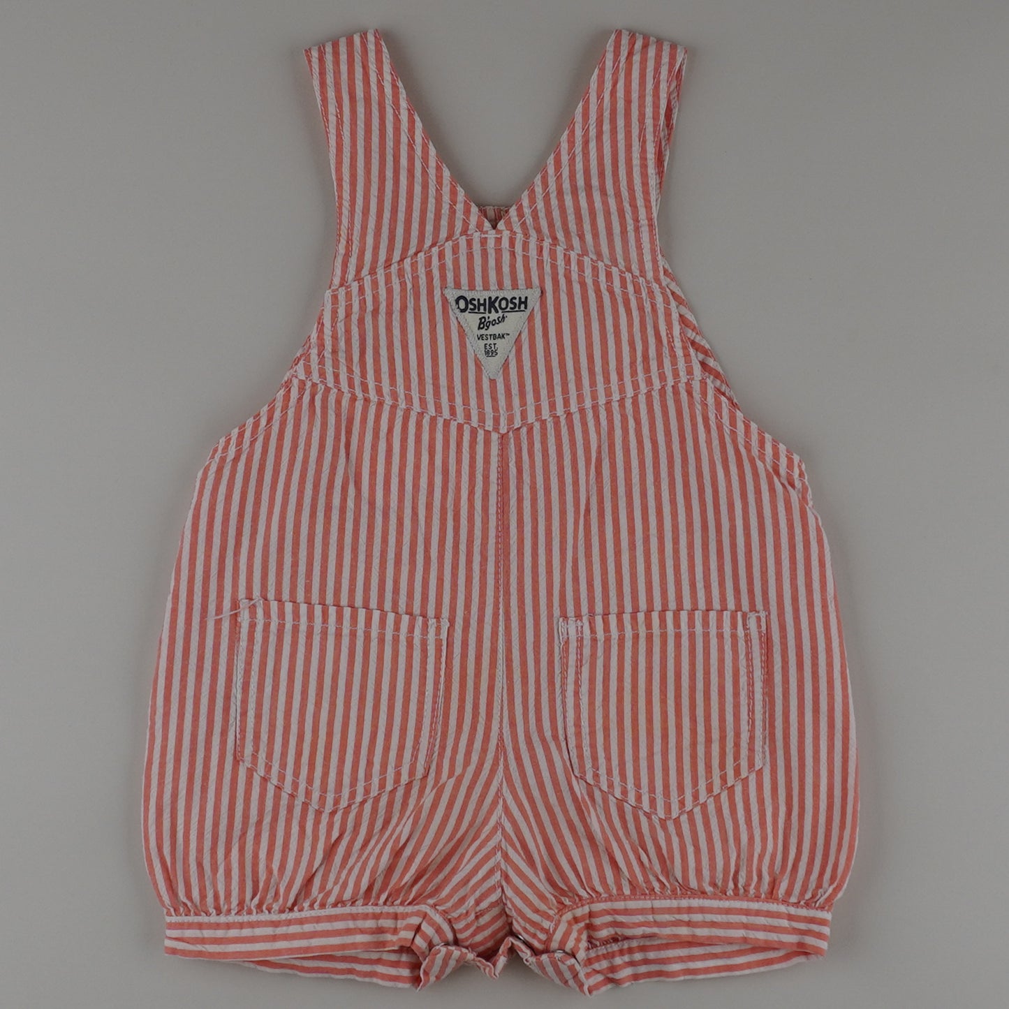 Pink OshKosh Hickory Stripe Shortalls