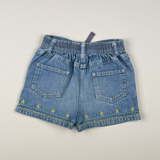 Denimshort in blue and yellow