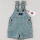 Green Vintage OshKosh Hickory Stripe Shortalls