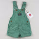 Green Vintage OshKosh Hickory Stripe Shortalls