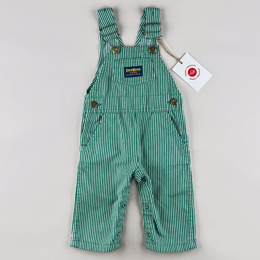 Green Vintage OshKosh Hickory Stripe Overalls