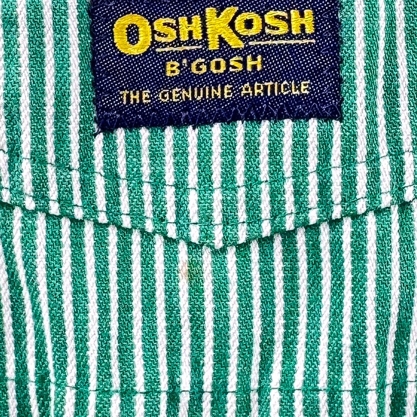 Green Vintage OshKosh Hickory Stripe Overalls