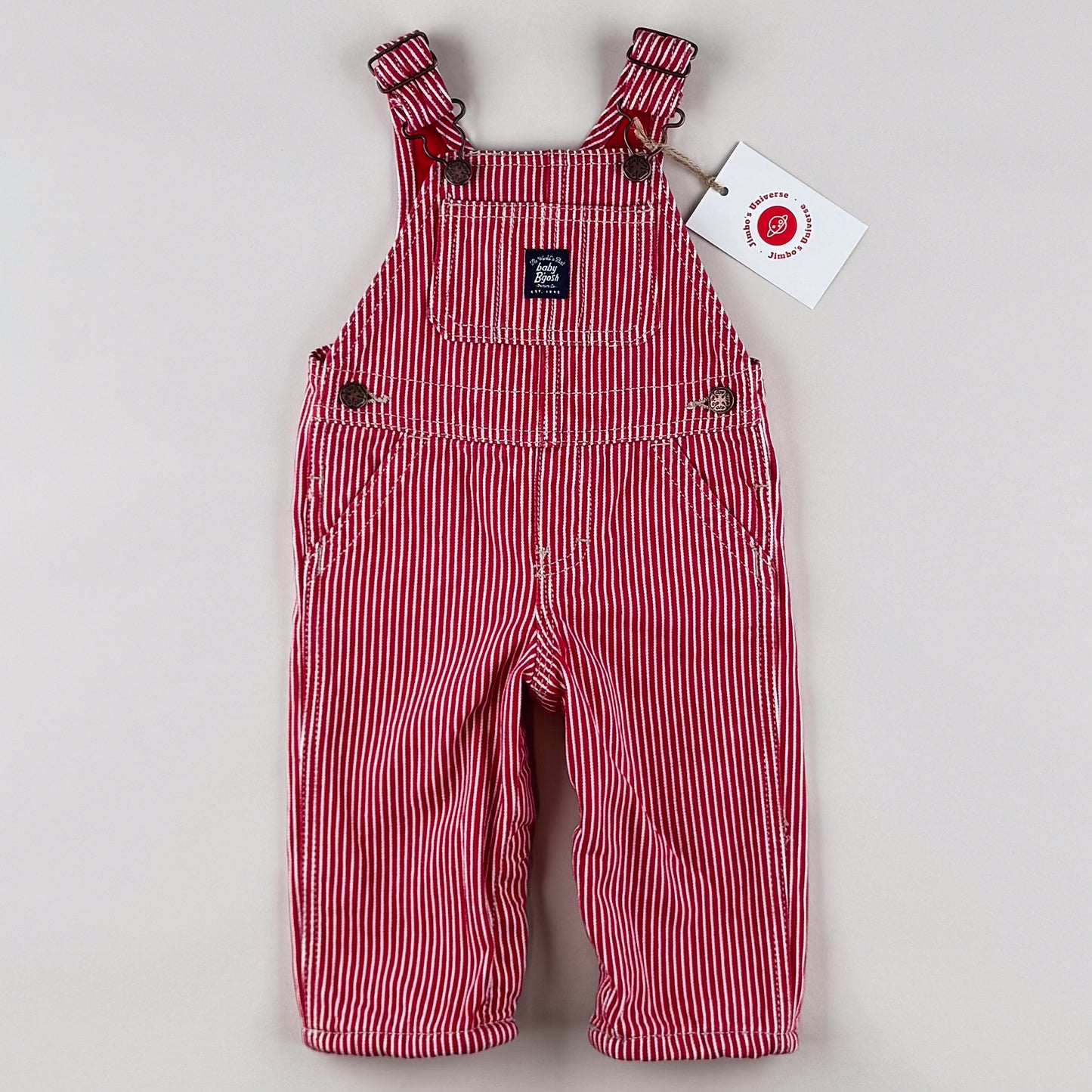 Red OshKosh Hickory Stripe Overalls