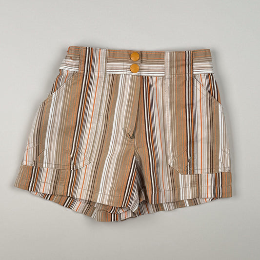 Denimshort in beige and orange