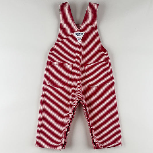 Red Vintage OshKosh Hickory Stripe Overalls