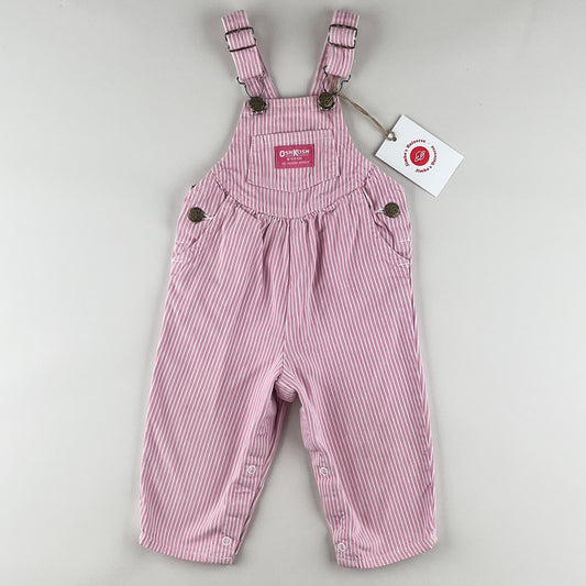 Pink Vintage OshKosh Hickory Stripe Overalls