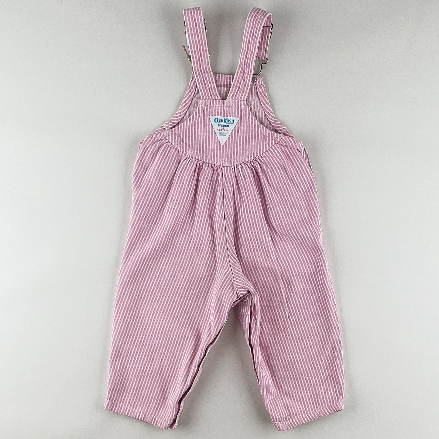 Pink Vintage OshKosh Hickory Stripe Overalls