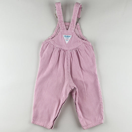 Pink Vintage OshKosh Hickory Stripe Overalls