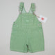 Green Vintage OshKosh Hickory Stripe Shortalls