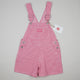 Pink Vintage OshKosh Hickory Stripe Shortalls