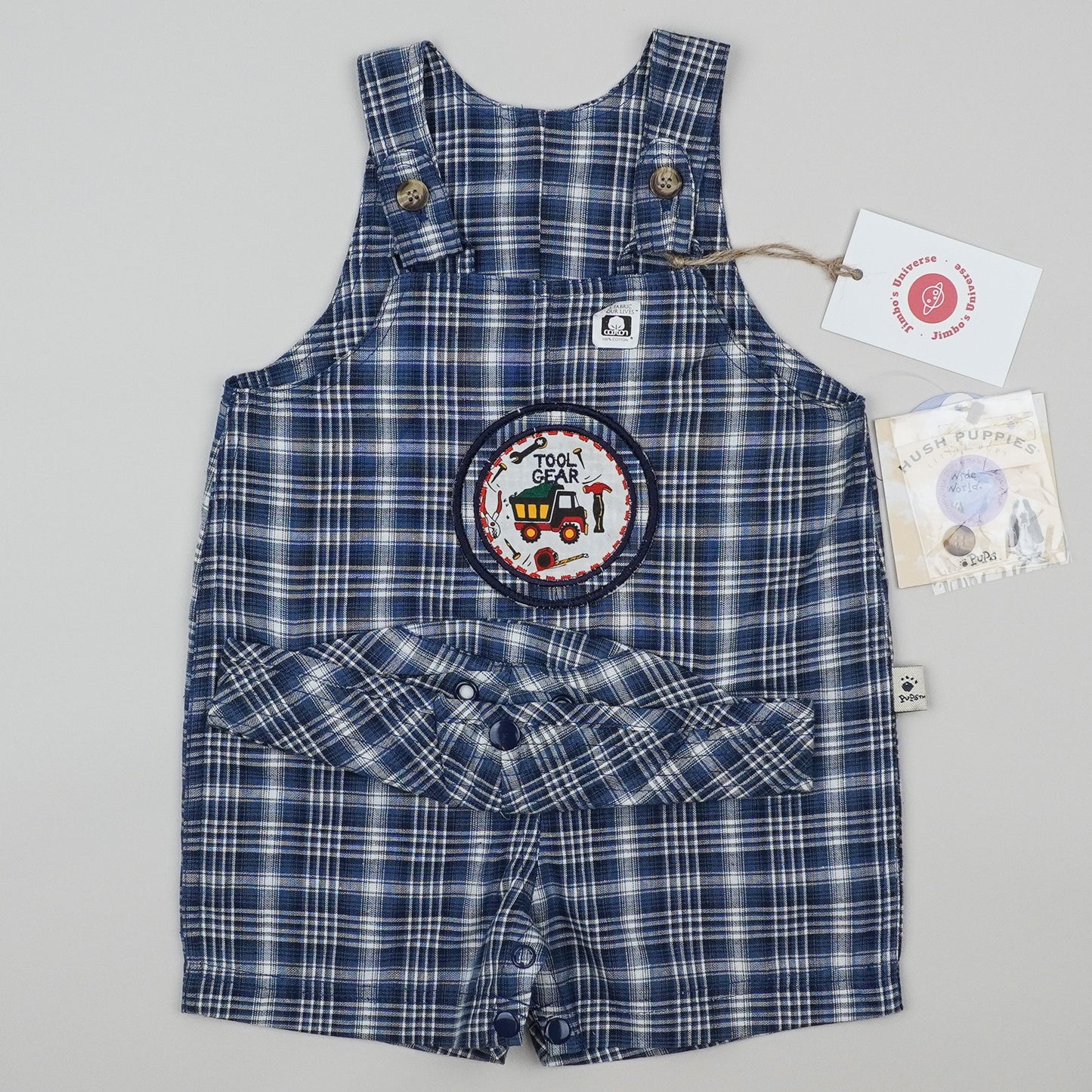 NWT Vintage Checkered Shortalls with Hat
