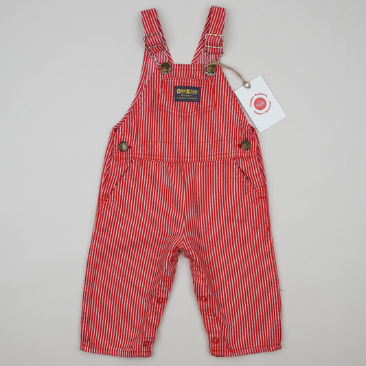 Vintage Red OshKosh Hickory Stripe Overalls