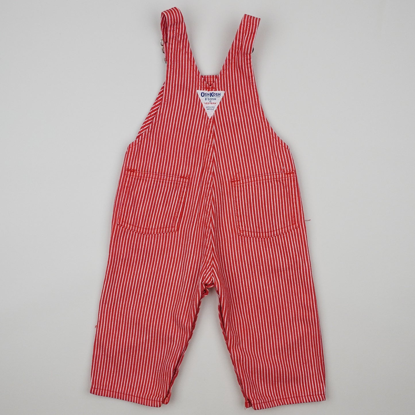 Vintage Red OshKosh Hickory Stripe Overalls