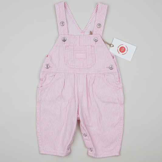 Vintage Pink OshKosh Hickory Stripe Shortalls