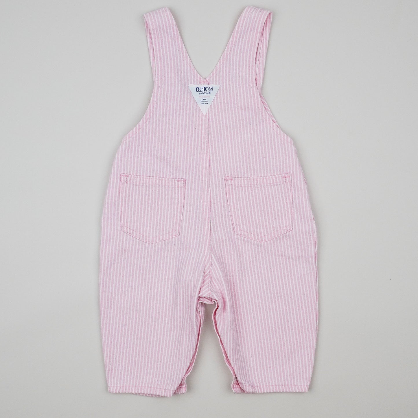 Vintage Pink OshKosh Hickory Stripe Shortalls