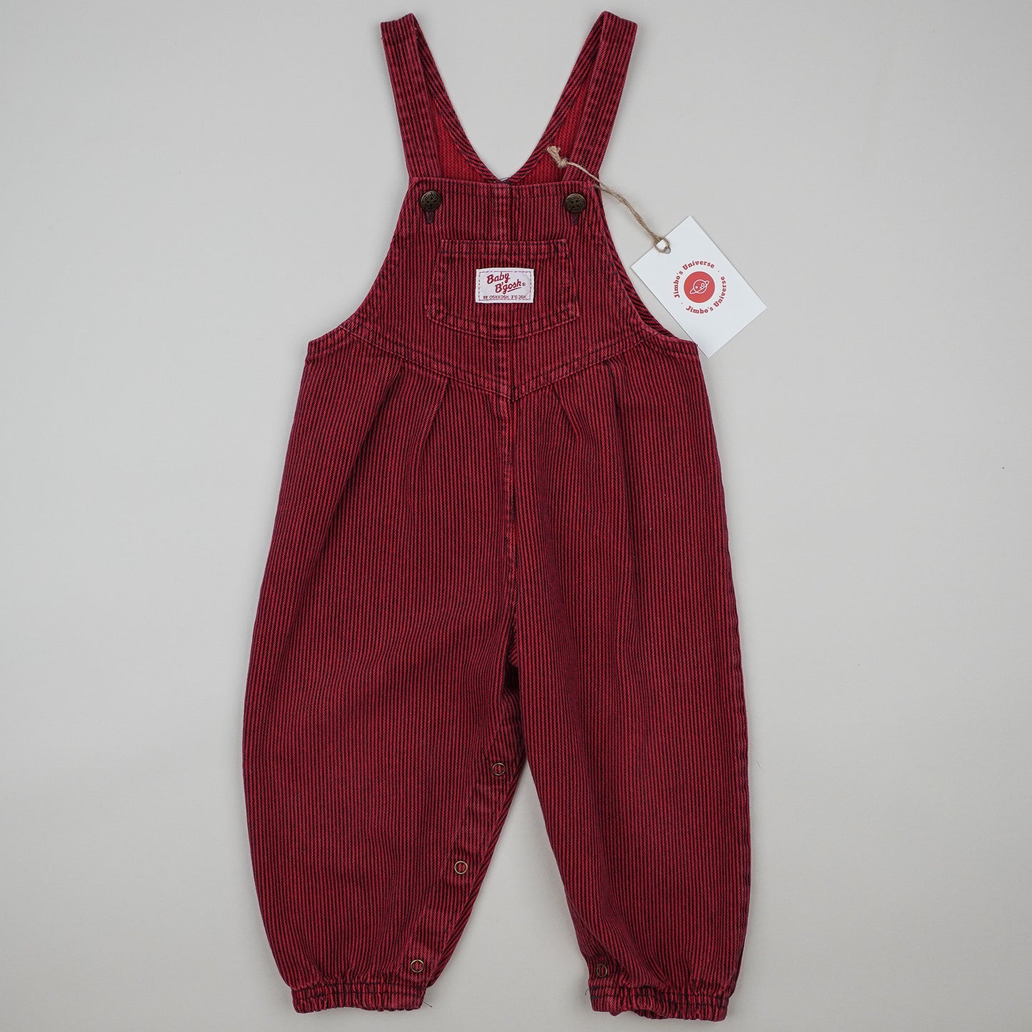 Vintage Red OshKosh Hickory Stripe Overalls