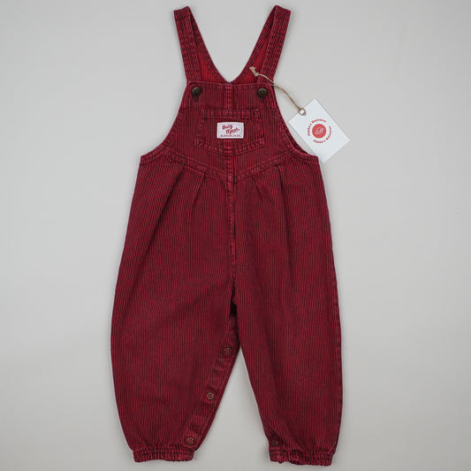 Vintage Red OshKosh Hickory Stripe Overalls