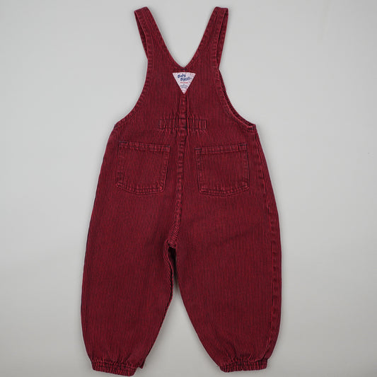Vintage Red OshKosh Hickory Stripe Overalls