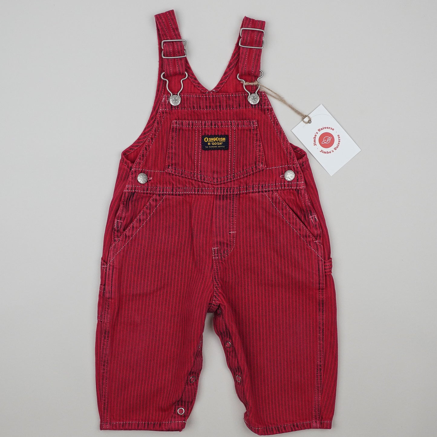 Red OshKosh Hickory Stripe Overalls