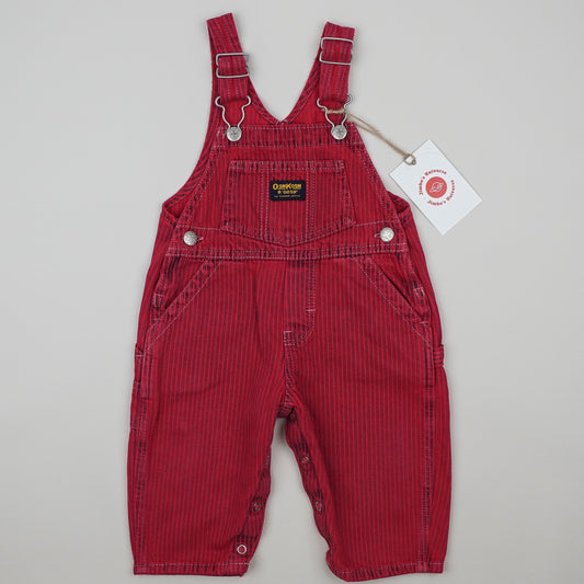 Red OshKosh Hickory Stripe Overalls