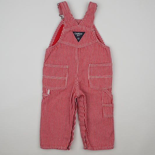Red OshKosh Hickory Stripe Overalls