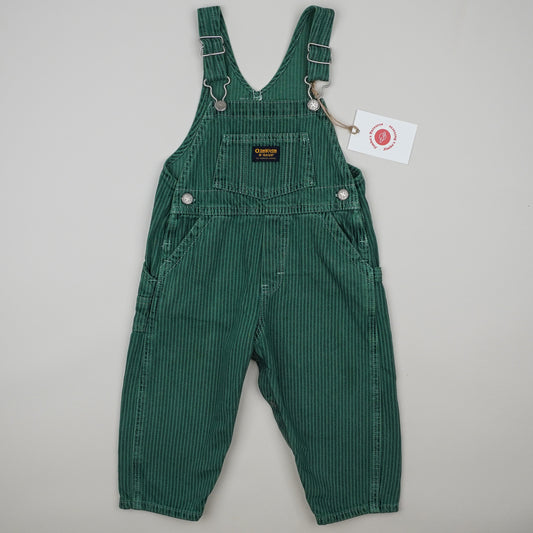 Green OshKosh Hickory Stripe Overalls