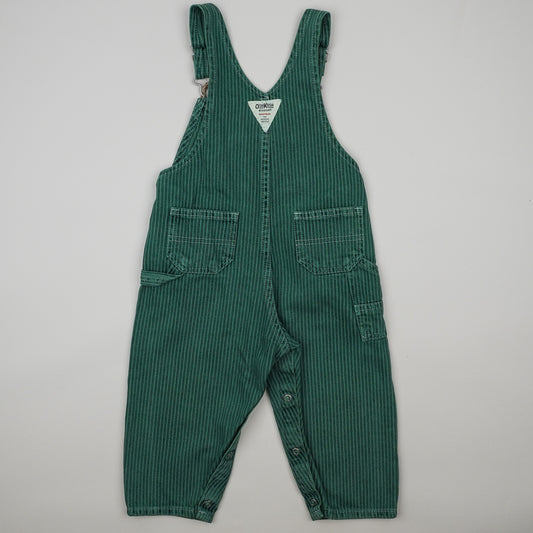 Green OshKosh Hickory Stripe Overalls