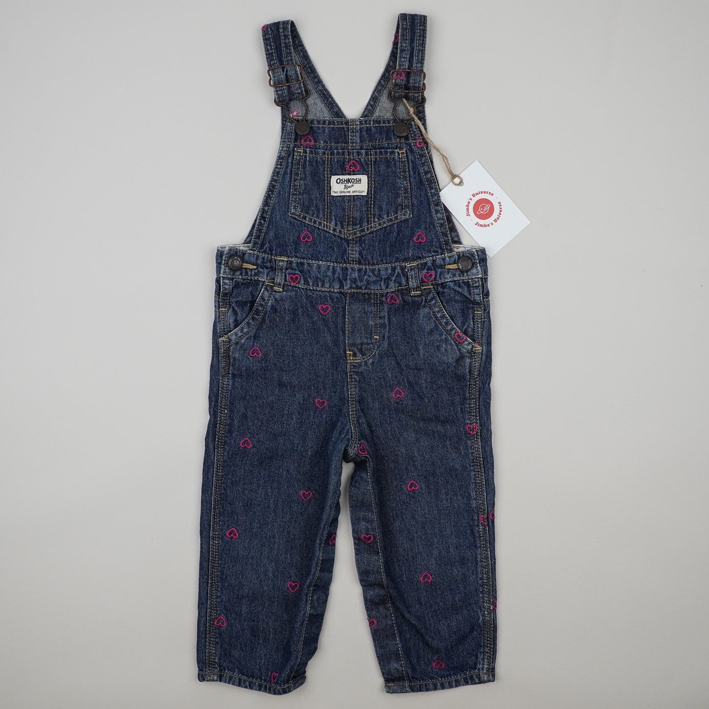OshKosh Overalls with Embroidered Hearts