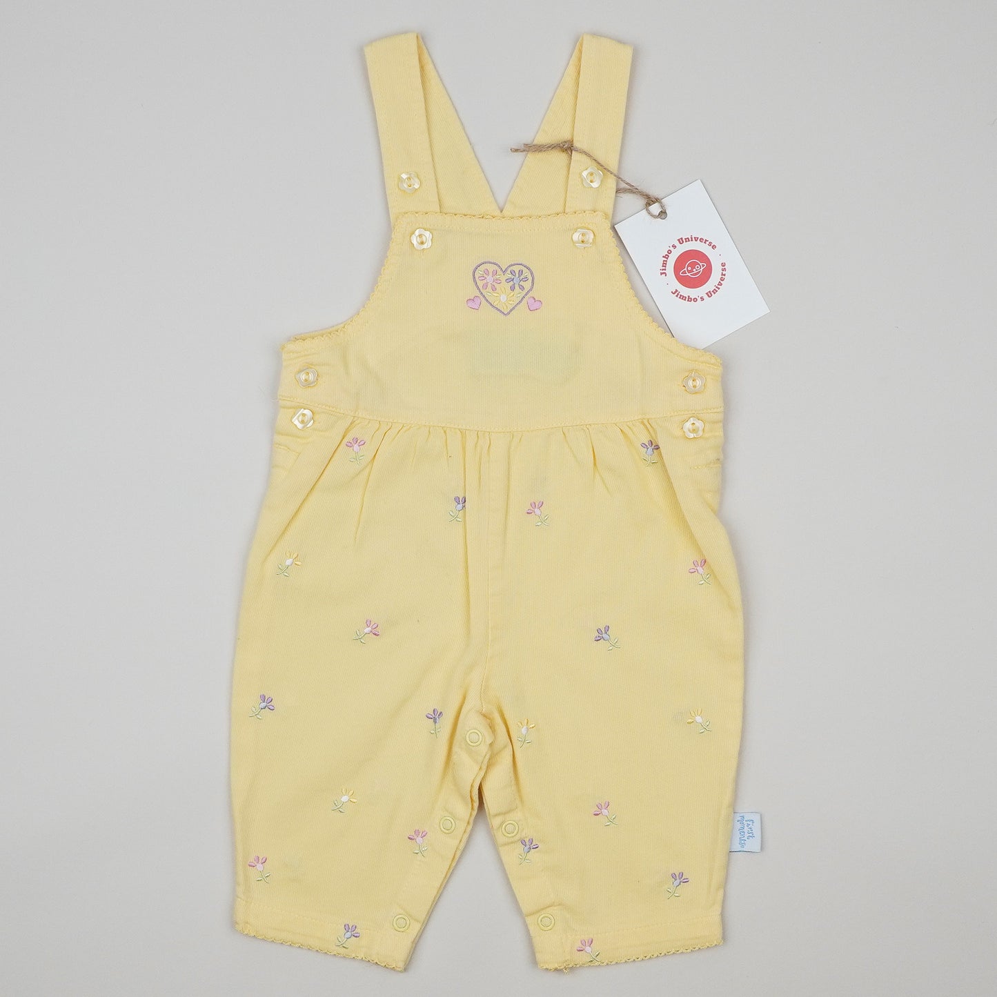 Vintage Overalls with Embroidered Flowers