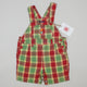 Vintage Checkered Shortalls with Embroidery