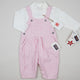 Pink Vintage OshKosh Hickory Stripe Overalls with Body